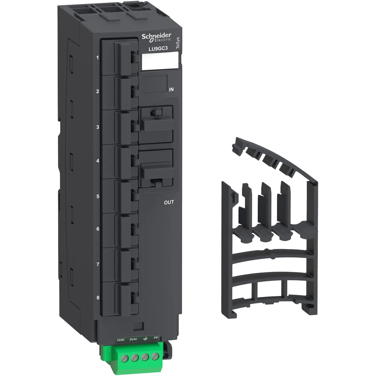 TeSys U - répartiteur Modbus - 10 connecteurs RJ45 et 1 bornier à vis  - LU9GC3